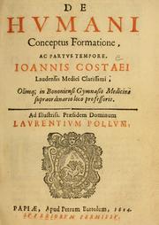 Cover of: De humani conceptus formatione, ac partus tempore by Giovanni Costeo