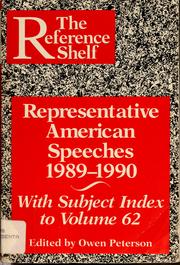 Cover of: Representative American speeches, 1989-1990