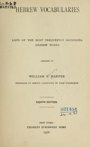 Cover of: Hebrew vocabularies by William Rainey Harper
