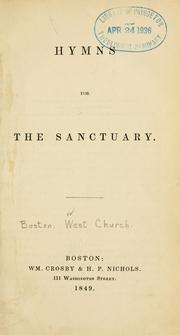 Cover of: Hymns for the sanctuary by West Church (Boston, Mass.)