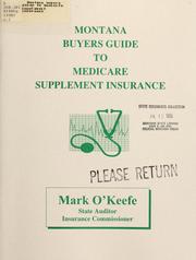 Cover of: Montana buyers guide to Medicare supplement insurance