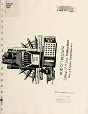 Cover of: 1992-1993 budget request: Office of Public Instruction