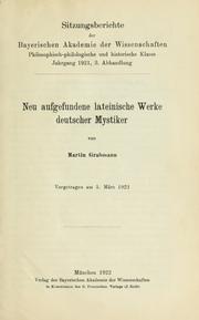 Cover of: Neu aufgefundene lateinische werke deutscher mystiker