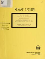 State of Montana, Pine Hills School report on examinations of financial statements for two fiscal years ended June 30, 1982 by Dave Sather