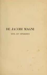 Cover of: De Jacobi Magni vita et operibus