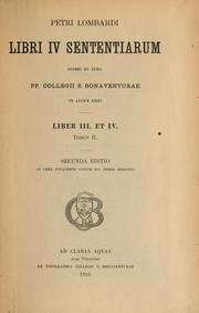 Cover of: Libri IV Sententiarum by Peter Lombard Bishop of Paris, Peter Lombard Bishop of Paris