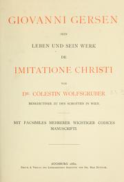 Cover of: Giovanni Gersen, sein leben und sein werk