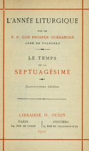 Cover of: L'Année liturgique