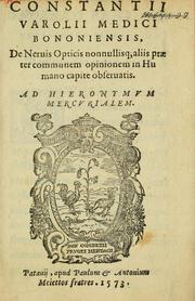 Cover of: Constantii Varolii medici Bononiensis De neruis opticis by Constanzo Varolio