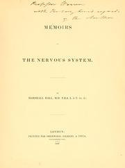 Cover of: Memoirs on the nervous system