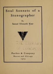 Cover of: Soul sonnets of a stenographer