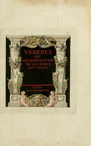 Cover of: Veneres uti observantur in gemmis antiquis