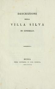 Cover of: Descrizione della Villa Silva in Cinisello by Ercole Silva