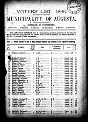 Cover of: Voters' list for the municipality of Augusta, for the year 1896