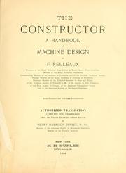 Cover of: The constructor by Franz Reuleaux
