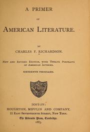 Cover of: A primer of American literature | Charles F. Richardson