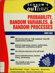 Cover of: Schaum's outline of probability, random variables, and random processes