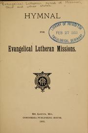 Cover of: Hymnal for Evangelical Lutheran missions