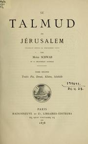 Cover of: Le Talmud de Jérusalem by Moïse Schwab