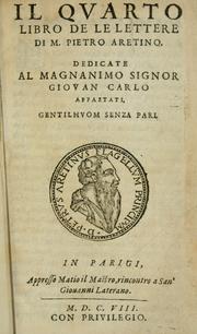 Cover of: Del primo[-sesto] libro de le lettere di M. Pietro Aretino by Pietro Aretino