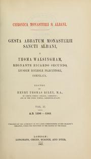 Cover of: Gesta abbatum monasterii Sancti Albani by Thomas Walsingham