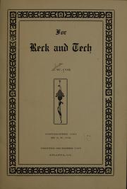 Cover of: For Reck and Tech