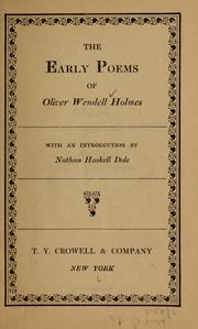 Cover of: The early poems of Oliver Wendell Holmes