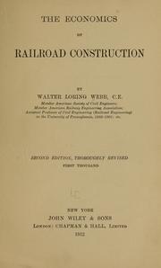 Cover of: The economics of railroad construction