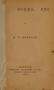 Cover of: Poems by Ralph Waldo Emerson