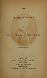 Cover of: The poetical works of William Collins