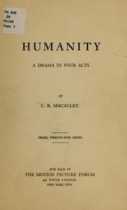 Cover of: Humanity ... by C. R. Macauley
