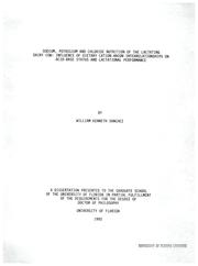 Cover of Sodium, potassium and chloride nutrition of the lactating dairy cow : influence of dietary cation-anion interrelationships on acid-base status and lactational performance by william kenneth sanchez