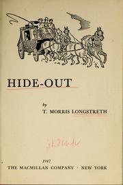 Cover of: Hide-out by Thomas Morris Longstreth, Thomas Morris Longstreth