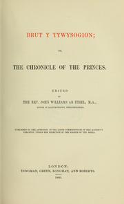 Cover of: Brut y tywysogion: or, The chronicle of the princes
