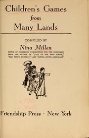 Cover of: Children's games from many lands by Nina Millen