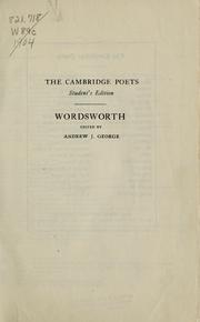 Cover of: Wordsworth | William Wordsworth