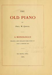 Cover of: The old piano | Philip William Gould