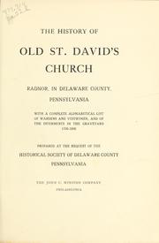 The history of old St. David's church by Delaware County Historical Society