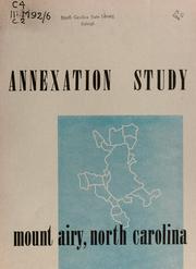 Cover of: Annexation study, Mount Airy, North Carolina