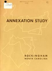 Annexation study, Rockingham, North Carolina by North Carolina. Division of Community Planning