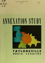 Annexation study, Taylorsville, North Carolina by North Carolina. Division of Community Planning