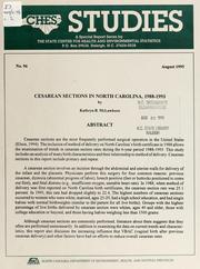 Cover of: Cesarean sections in North Carolina, 1988-1993 by Kathryn McLawhorn