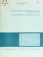 Cover of: Economic function and population by North Carolina. Division of Community Planning