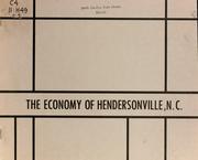 The Economy of Hendersonville, N.C. by Hendersonville Planning Board