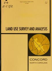Land use survey and analysis by North Carolina. Division of Community Planning