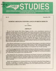 Cover of: North Carolina surveillance of birth defects by Lee A. Sullivan