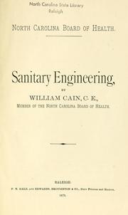 Sanitary Engineering by William Cain - undifferentiated