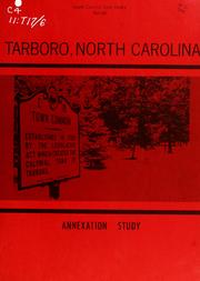 Tarboro, North Carolina, annexation study by North Carolina. Division of Community Planning