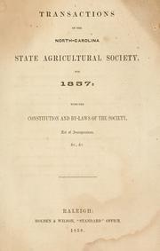 Transactions of the North-Carolina State Agricultural Society for 1857 by North Carolina Agricultural Society. Meeting