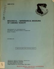 Cover of: Biological - Mathematical Modeling of Chronic Toxicity by Vera Thomas